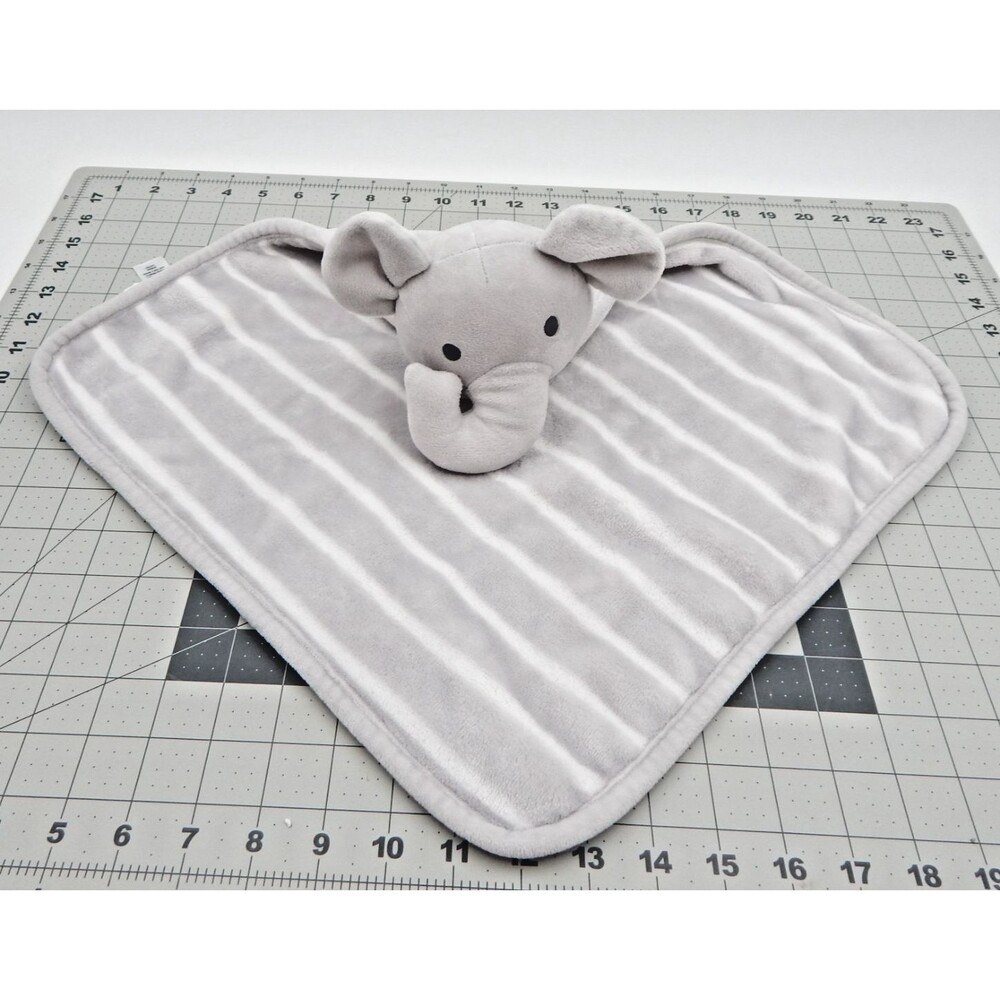 Nordstrom Baby Gray Elephant Lovey Plush 2016 Stripes Security Blanket Stuffed